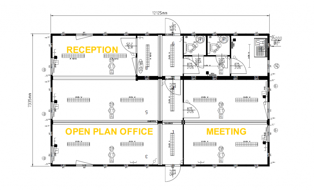 modular building 40x24ft office open plan 2